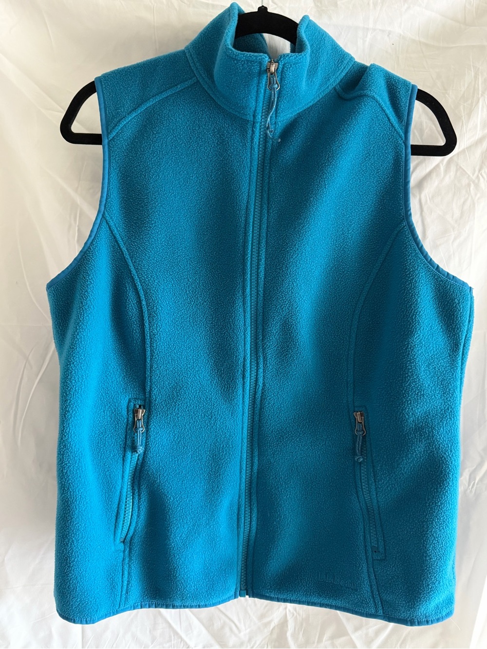 L.L. Bean Bright Teal Fleece Vest - Zip Front